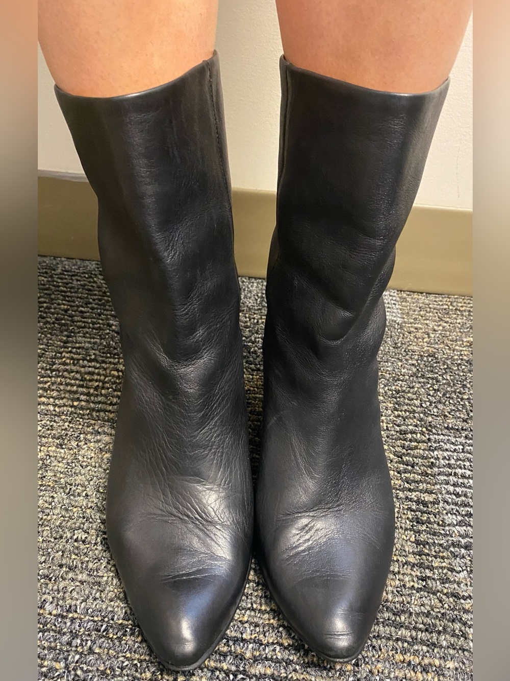 Anonymous Copenhagen Black Leather Pointed Toe Women's Boots EUC